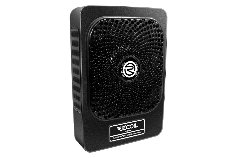 slim amplified underseat car subwoofer & wiring kit 8-inch (200mm) 550W RECOIL