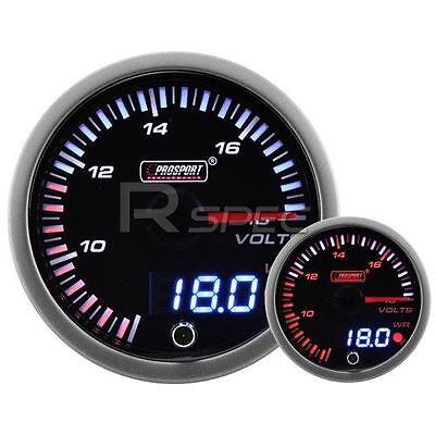 60mm JDM Smoked Style DC Voltage Dual Stepper Motor Gauge with warning