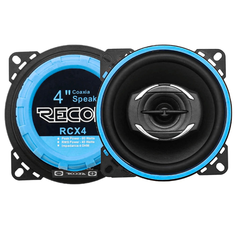 speakers coaxial car 100mm 4inch 180 watt full-range (PAIR) RCX4 RECOIL Echo-Series