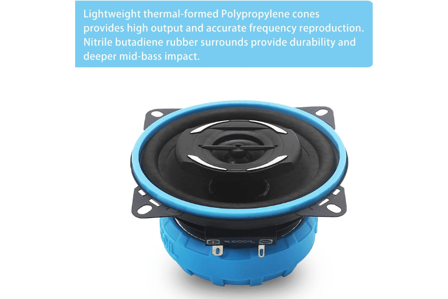 speakers coaxial car 100mm 4inch 180 watt full-range (PAIR) RCX4 RECOIL Echo-Series